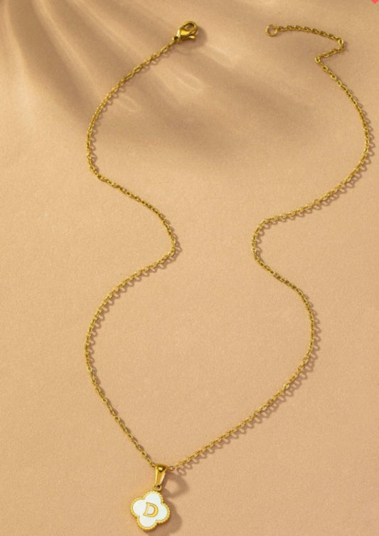 Clove cut initial necklace