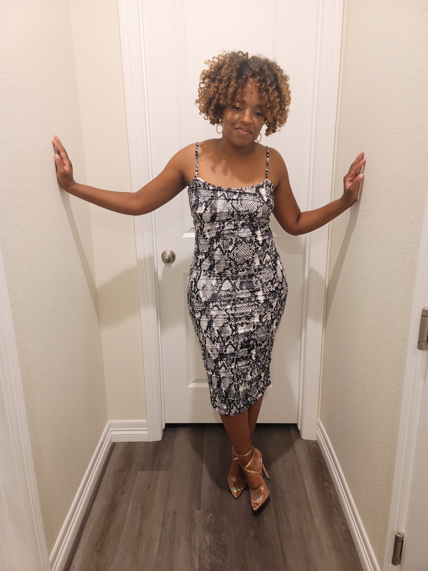 Snake print midi