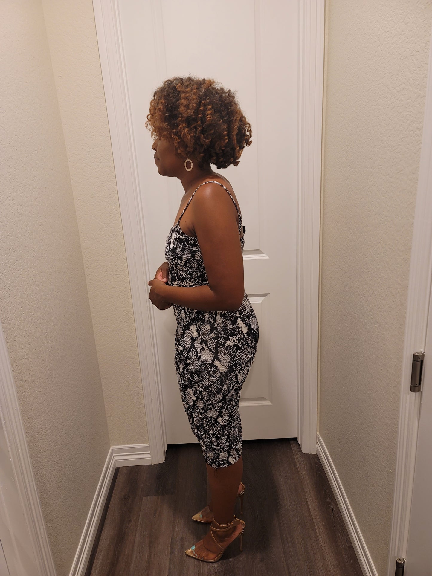 Snake print midi
