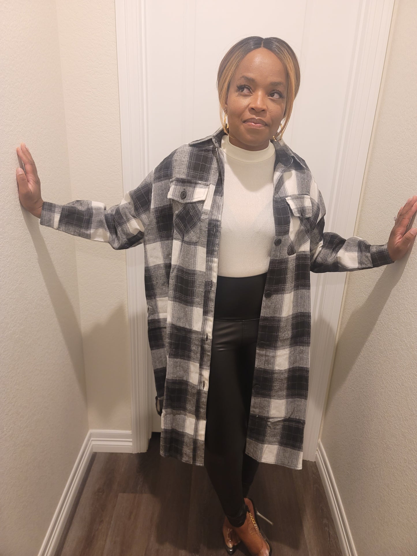 Black and White Shacket