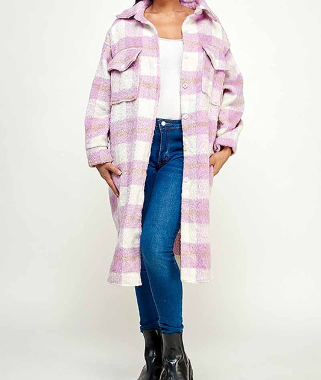 Plaid Lavender shacket