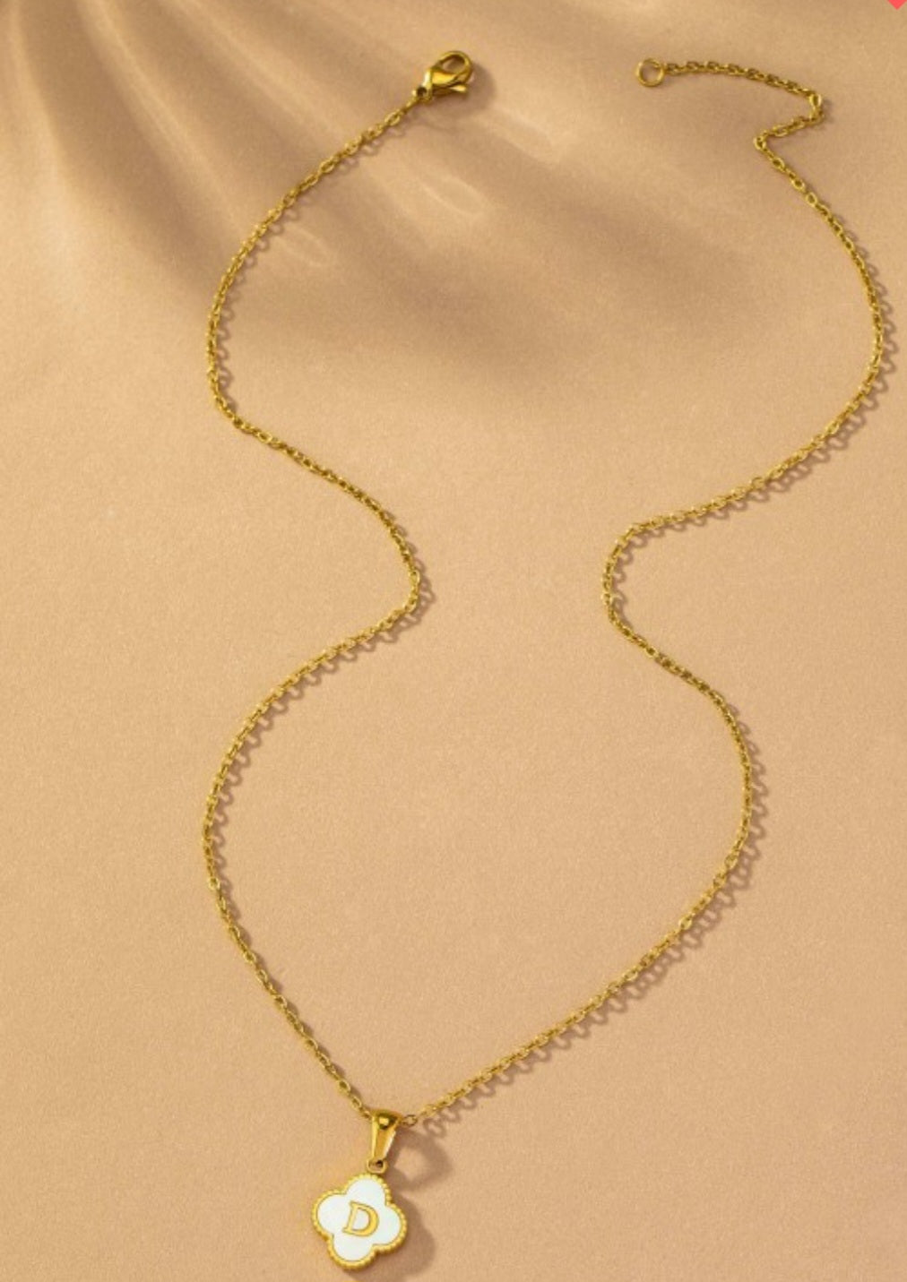 Clove cut initial necklace