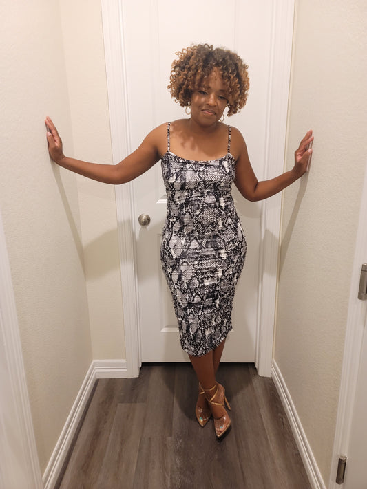 Snake print midi