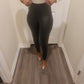 Black faux leather leggings